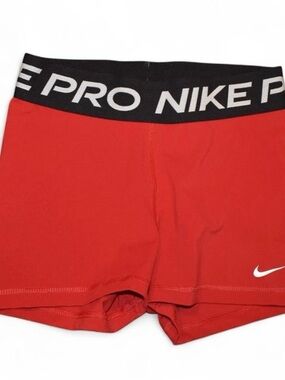 Nike Pro Red Dri-FIT Training Shorts with Black Logo